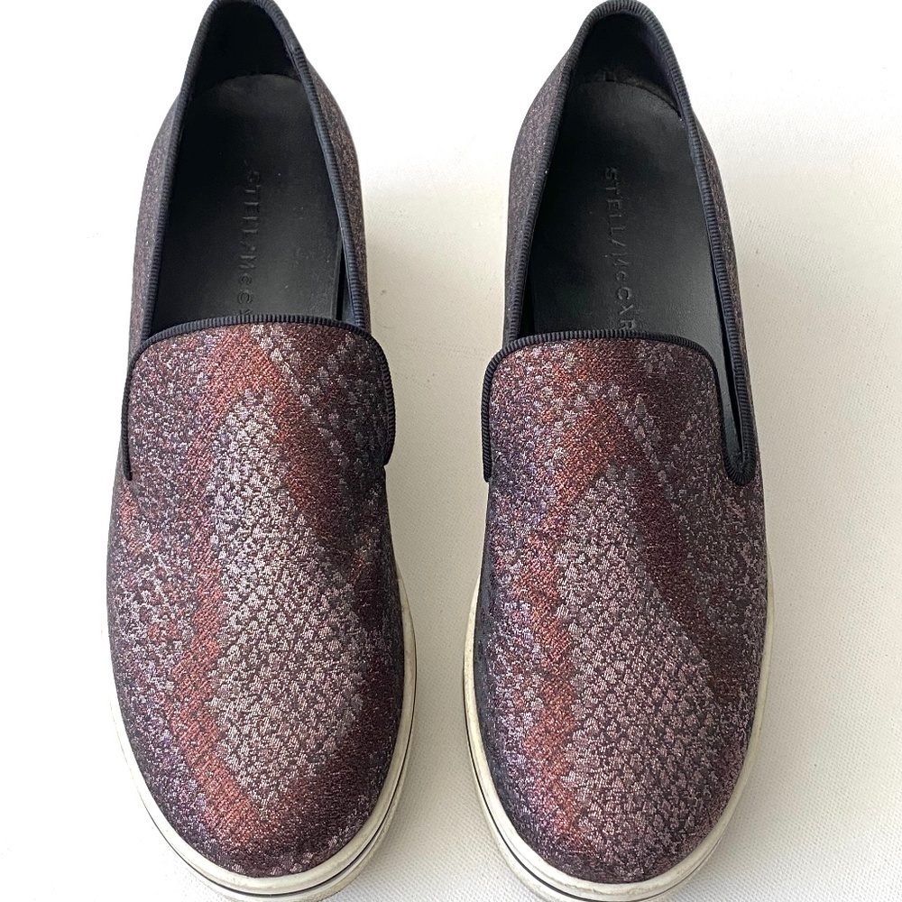 Stella McCartney Binx Metallic snakeskin Slip Ons